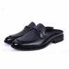 Black Leather Mule Loafers