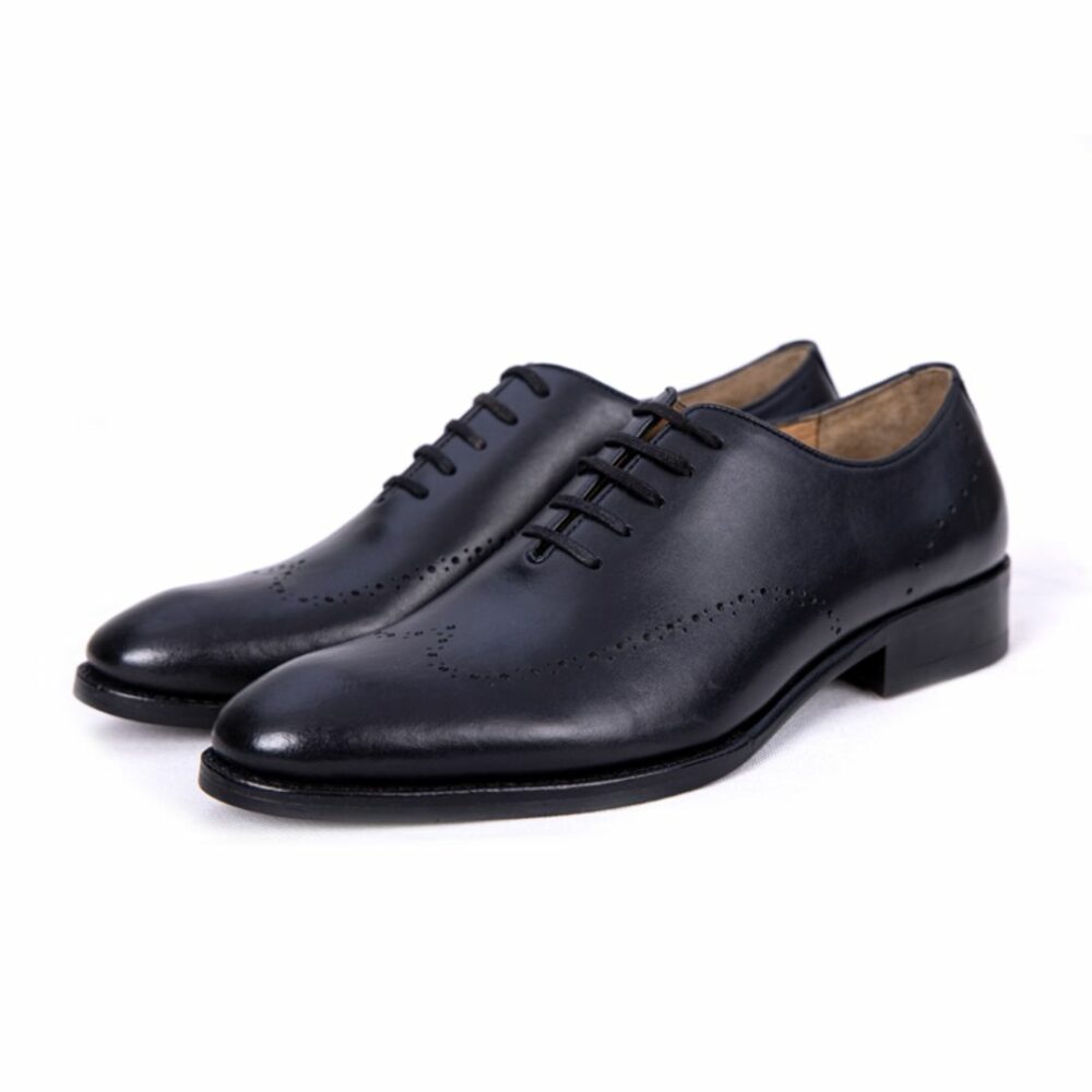 Black Wholecut Oxford Shoes