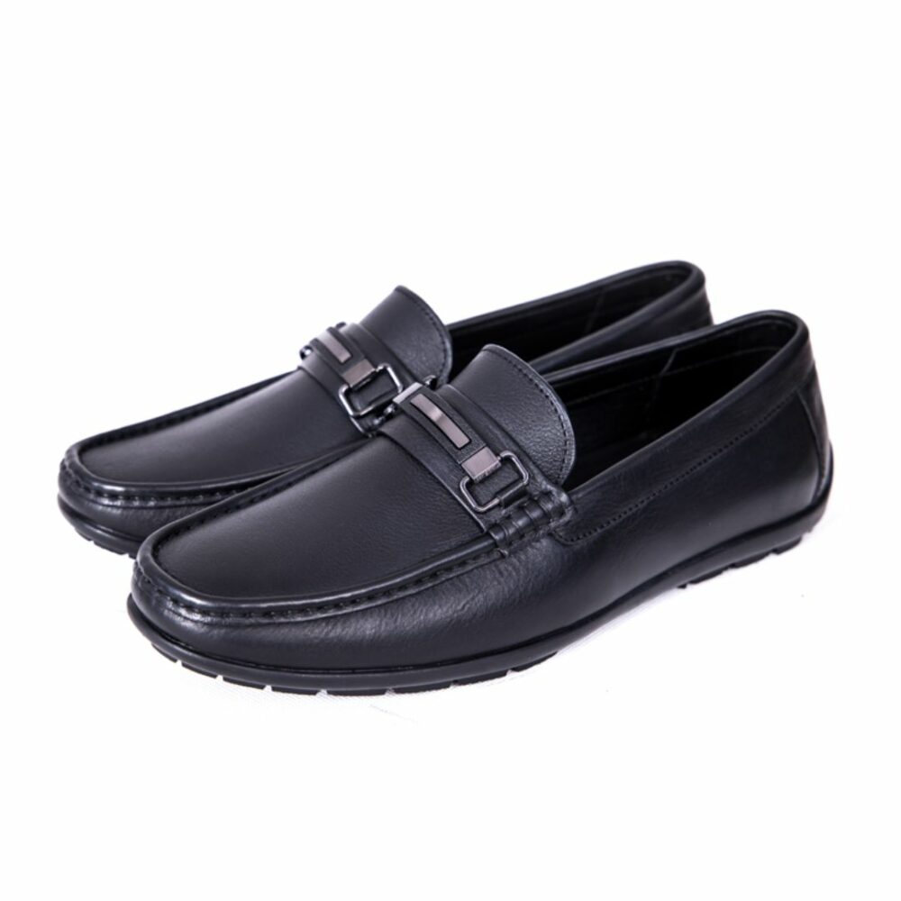 Classic Black Leather Loafers